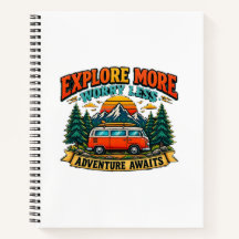 Retro Adventure Camping Spiral Notebook