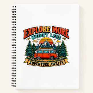 Retro Adventure Camping Spiral Notebook