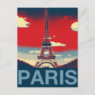 retro Advertisement France Paris Effiel Tower Postcard