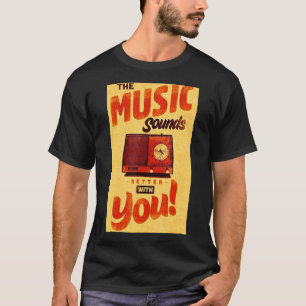Retro Advertising Sign Vintage  Music Old School H T-Shirt