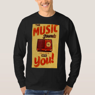 Retro Advertising Sign Vintage Music Old School H T-Shirt