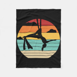 Retro Aerial Yoga Aerialist Gymnastics Dancer Aeri Fleece Blanket