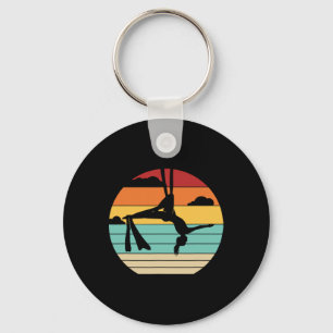 Retro Aerial Yoga Aerialist Gymnastics Dancer Aeri Key Ring