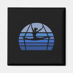 Retro Aerial Yoga Silhouette Lover Gift Aerialist Magnet