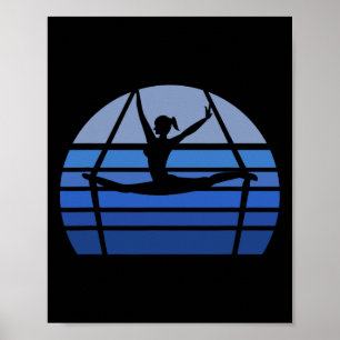 Retro Aerial Yoga Silhouette Lover Gift Aerialist Poster