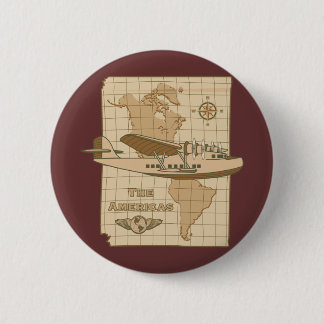 Retro Aeroplane 6 Cm Round Badge