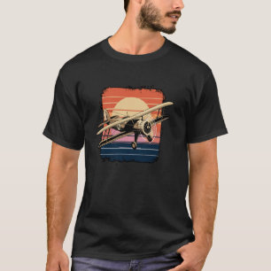 Retro Aeroplane Aviation for Pilot Flight Attendan T-Shirt