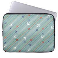 Retro Aeroplane Pattern Laptop Sleeve