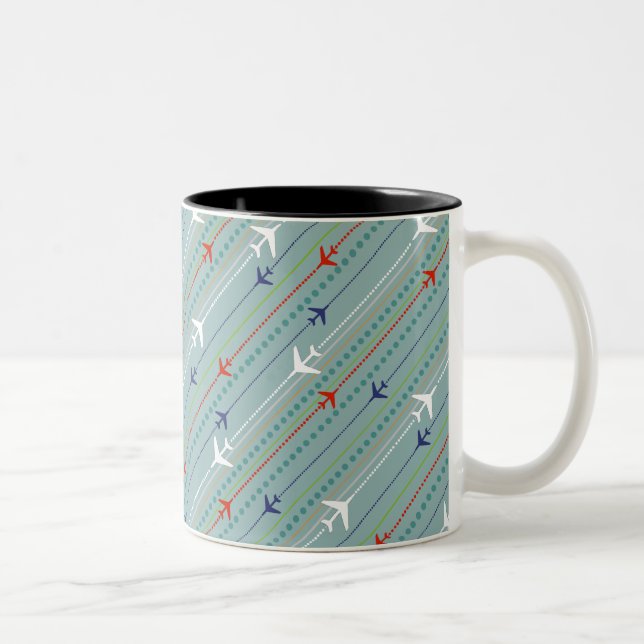 Retro Aeroplane Pattern Mug (Right)