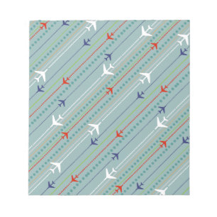 Retro Aeroplane Pattern Notepad