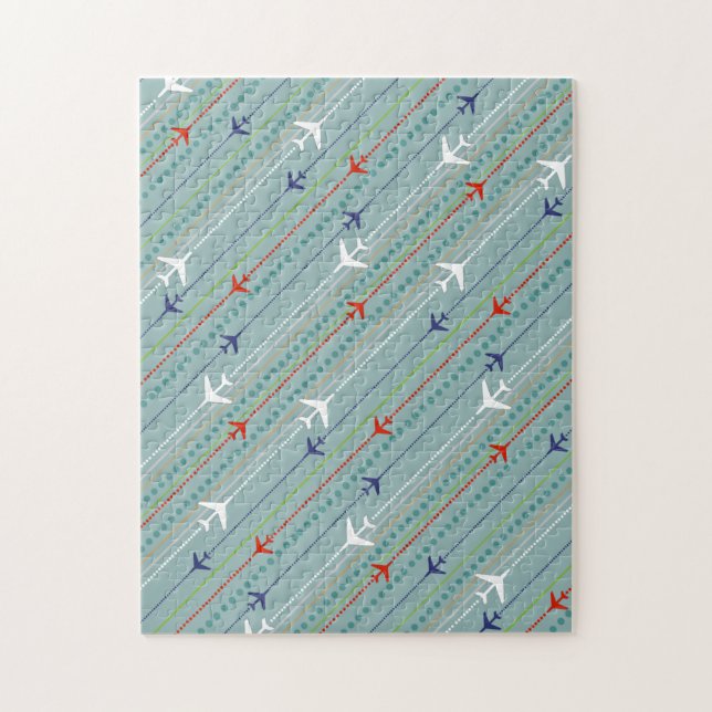 Retro Aeroplane Pattern Puzzle (Vertical)