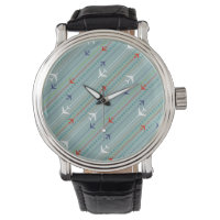 Retro Aeroplane Pattern Watch