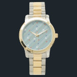 Retro Aeroplane Pattern Watch<br><div class="desc">Fasten your seatbelt. This Retro Aeroplane Pattern Watch is ready for takeoff. The design features lines of red, royal blue, and white, mid century modern aeroplanes flying across a steel blue background. Thin stripes of orange, lime green and grey, as well as lines of teal dots, add interest to this...</div>