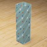 Retro Aeroplane Pattern Wine Box<br><div class="desc">Fasten your seatbelt. This Retro Aeroplane Pattern Wine Gift Box is ready for takeoff. The design features lines of red, royal blue, and white, mid century modern aeroplanes flying across a steel blue background. Thin stripes of orange, lime green and grey, as well as lines of teal dots, add interest...</div>