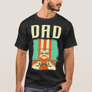 Retro Aeroplane Pilot Dad Plane Aviation Father T-Shirt