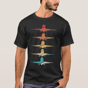 Retro Aeroplane Pilot Flying Vintage Aeroplane Pil T-Shirt