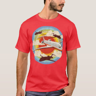 Retro Aeroplane Pilot Flying Vintage Aviation T-Shirt
