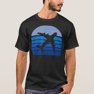 Retro Aeroplane Silhouette Pilot Aviation Flight A T-Shirt