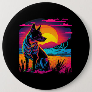 Retro Aesthetic Australian Cattle dog 17 6 Cm Round Badge