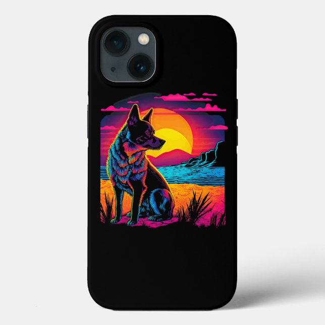 Retro Aesthetic Australian Cattle dog 17 Case-Mate iPhone Case (Back)