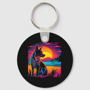 Retro Aesthetic Australian Cattle dog 17 Key Ring