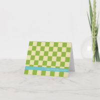 Retro Aesthetic Chequerboard Green Personalised