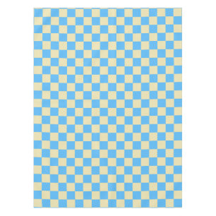 Retro Aesthetic Chequerboard Pattern Blue White  Tablecloth