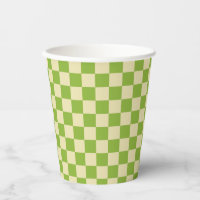 Retro Aesthetic Chequerboard Pattern Green White
