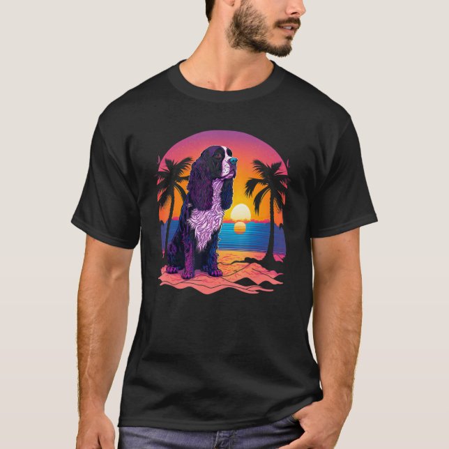 Retro Aesthetic English Springer Spaniel Dog_1 T-Shirt (Front)