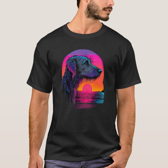 Retro Aesthetic Irish Wolfhound Dog T-Shirt (Front)