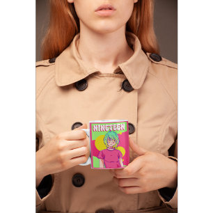 Retro Aesthetic Nineteen Vibrant Anime-Inspired  Coffee Mug