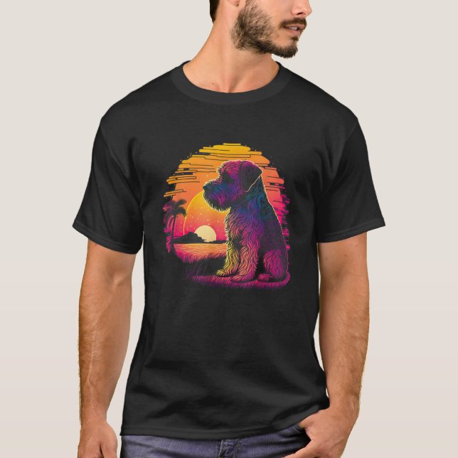 Retro Aesthetic Soft Coated Wheaten Terrier dog  f T-Shirt (Front)