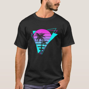 Retro Aesthetic Vaporwave Eighties Geometric Palm T-Shirt
