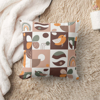 Retro aesthetics geometric pattern abstract cushion