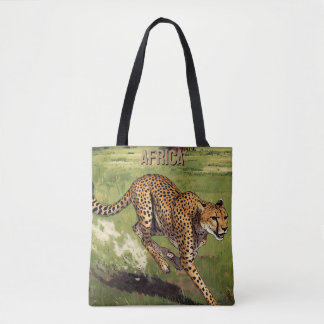 Retro Africa Cheetah Scenic Tote Bag