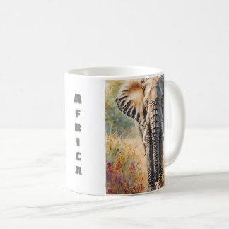 Retro African Elephant Scenic Coffee Mug