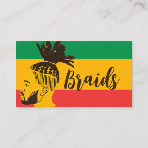 Retro African Flag African Braiding Braids  Business Card