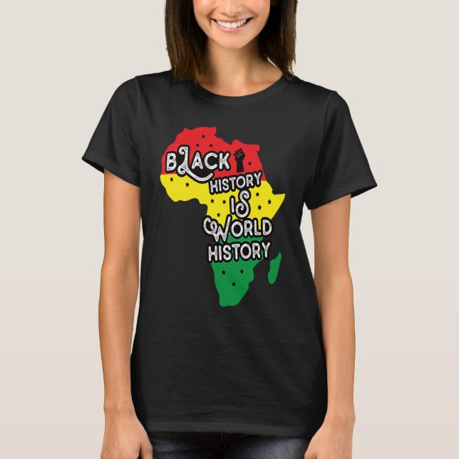 Retro African Map Afro Pride Black History Month C T-Shirt (Front)