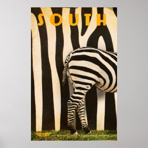 Retro African Mountain Zebra Poster - Part 1