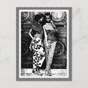 Retro Afro Pop Art Fashion Postcard
