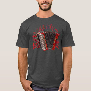 Retro Air Accordion Player Choir Musical Men T-Shirt