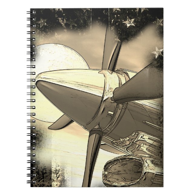 Retro Aircraft Art Technica Notebook (Front)