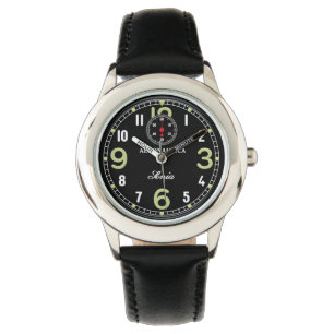 Retro aircraft clock watch
