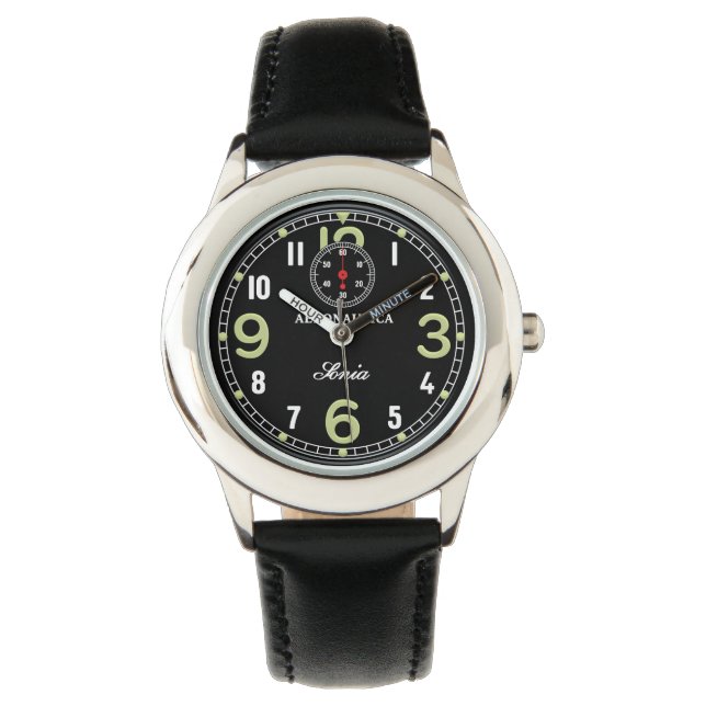 Retro aircraft clock watch (Front)