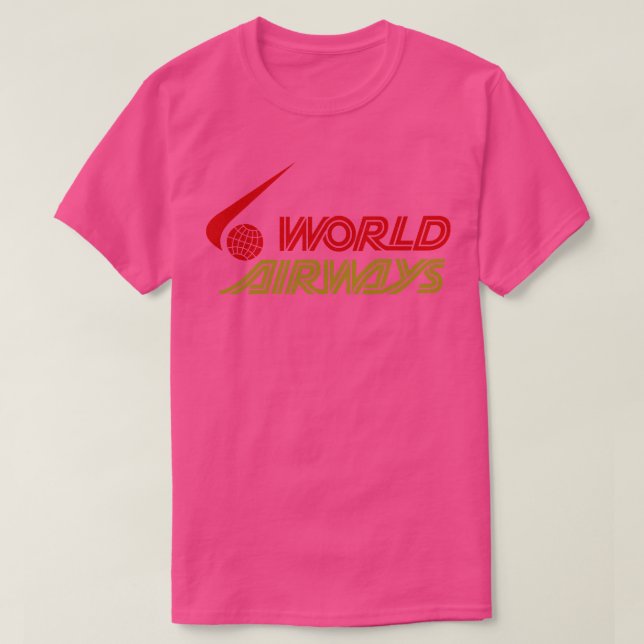 Retro Airlines World Airways Oakland CA 1975 T-Shirt (Design Front)