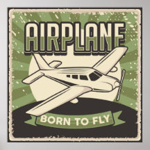 Retro Airplane Poster