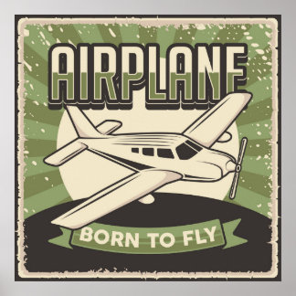 Retro Airplane Poster