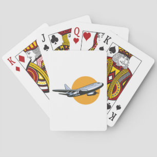 Retro Airplane Vintage Jet Travel Art Design  Playing Cards