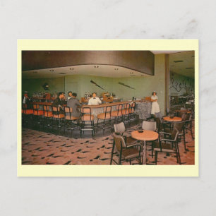 Retro, Airport Cocktail Lounge Vintage Postcard