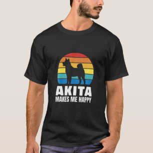 Retro Akita Inu Dog Mum Dog Dad Vintage Akita Inu T-Shirt